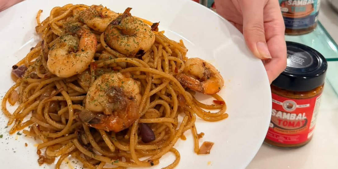 Prawn Tomato Pasta (with Sambal Tomat)