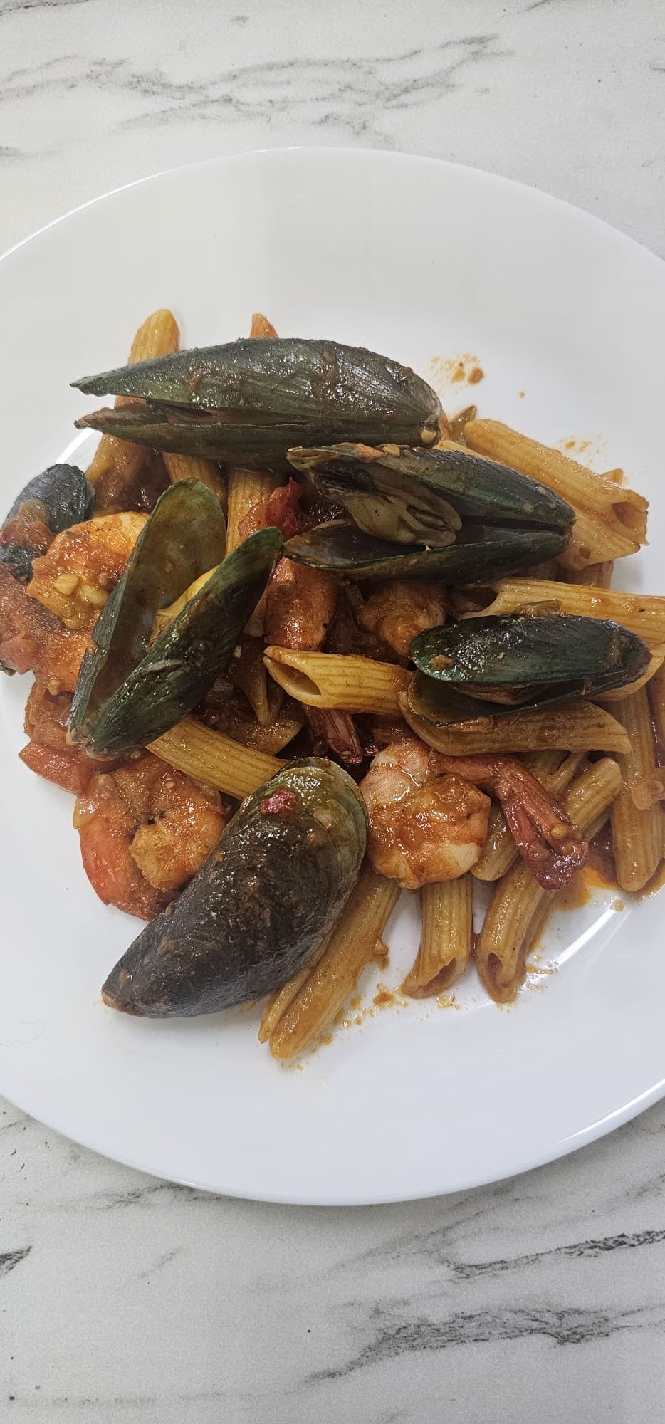 Spicy Seafood Penne Arrabbiata with Sambal Tomato